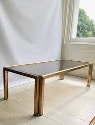 Large Lacquered Brass Smoked Glass Coffee Table In 2020 Glass Coffee Table Smoked Glass Coffee Table