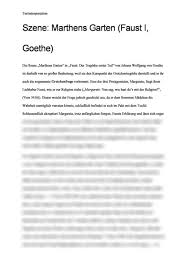 Analysieren sie den gegebenen textauszug, indem sie a. Textinterpretation Szene Marthen S Garten Faust I Goethe Interpretation