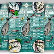Menu Food Restaurant Pizza Seafood Design Sushi Fish Cafe Template Vintage Cooking Illustration Lo Restaurante De Mariscos Cartas De Menu Mariscos