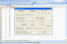 main window showing data input for attribute chart