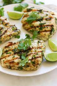 Grilled Halibut With Cilantro And Lime Bonjour Cuisine Recipe Halibut Recipes Grilled Halibut Seafood Recipes