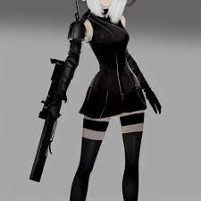 2B from Nier Automata and with slender body type with | Stable Diffusion |  OpenArt