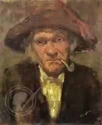 Head of an Old Man Smoking by James Abbott McNeill Whistler Reproduction  For Sale