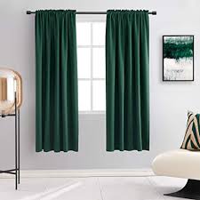 Buy vogol small window valances curtains, birds printed window curtain tier pair 36 inch long pocket window treatments for kitchen cafe, 2 panels: Amazon Com Donren Emerald Green Blackout Thermal Insulating Window Curtain Drapes For Living Room With Rod Pocket 42 W X 72 L 2 Panels Home Kitchen