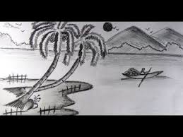 Black And White Drawings Of Nature Easy How To Draw Nature Landscape Scenery Pencil Drawing For Kids Step By Step Youtube In 2020 Pencil Drawings Easy Pencil Drawings Of Nature Pencil Drawings