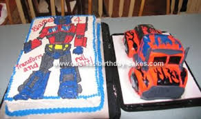 This cake was cut from a 11x15 sheet cake. Cool Homemade Transformers Optimus Prime Cake