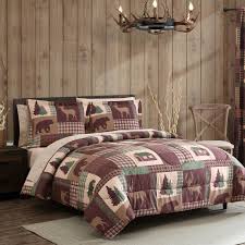 Our comforter sets have been created with thoughtful consideration for style, quality and value. Cozy Red Beige Brown Southwest Bear Deer Tree Country Lodge Cabin Comforter Set Home Garden Patterer Bedding