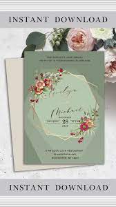 Geometric Wedding Invitation Template Geometric Wedding Etsy Undangan Pernikahan Pernikahan Undangan