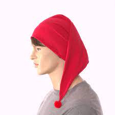 Red Nightcap Cotton Union Suit Night Cap Sleep Hat Pompom Etsy In 2021 Sleep Hat Night Cap Stocking Cap