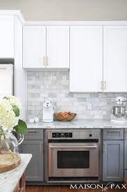 A sleek row of white. 17 Best Two Tone Kitchen Cabinets Gray And White Tags Two Tone Kitchen Cabinets Blue Two Toned K Cherry Cabinets Kitchen Kitchen Renovation Kitchen Marble