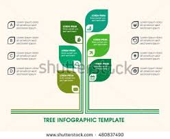 Tree Infographic With Icons Numbers And Placeholder Text Green Business Diagram And Template Vector Timeline And Industry Growth Chart Infographic