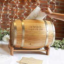 Wood Wine Barrel Gift Cards Holder Personalized Wine Barrel Card Holder Wine Barrel Card Holder Wedding Barrel Card Holder Wedding