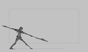 The image is of an individual, possibly an athlete who is throwing a javelin. Wenjie Mo Gif Doodle 0923