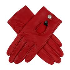 Ladies Driving Gloves With Keyhole Back In Berry Red From Dents