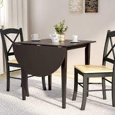 Buy 2 seater dining table sets online! Charlton Home Castellon Drop Leaf Rubberwood Solid Wood Dining Table Reviews Wayfair