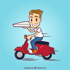 Download Delivery Man On Scooter With Pizza Box For Free Delivery Man Food Box Delivery Grocery Items