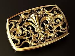 Royal Lily Belt Buckle 3d Print Model In 2020 Print Models Belt Buckles Print