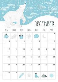 Vector Monthly Calendar With Cute Polar Bear December 2018 Planning Design Calendar Page With Smiling Cartoon Cute Calendar Monthly Calendar Cute Polar Bear