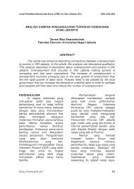 Data dikategorikan dalam global economic. Pdf Analisis Dampak Pengangguran Terhadap Kemiskinan Di Dki Jakarta