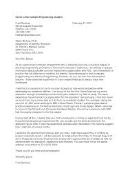 Sample Cover Letter For Engineering Internship Application Sample Cover Letter