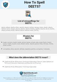 Find out all about deets : How To Spell Deets And How To Misspell It Too Spellcheck Net