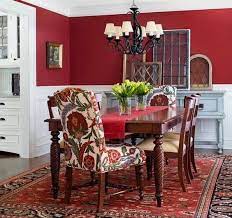Red dining chair designs incorporate a variety of details and materials. Red Dining Room Walls Dramatic Red Dining Room Walls