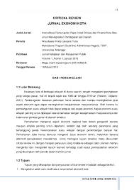 Itulah beberapa rekomendasi jurnal ekonomi mikro yang tersedia di situs inijurnal.com. Pdf Critical Review Jurnal Ekonomi Mega Utami Academia Edu