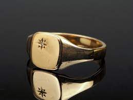 Gold Mens Ring Vintage Ring Mens Signet Ring Mens Pinky Etsy Signet Ring Men Rings For Men Vintage Rings