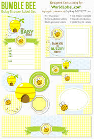 To enjoy these printable baby shower pdf files, you must have adobe reader installed on your computer. Baby Shower Labels In A Bumble Bee Boys Theme Free Printable Labels Templates Label Design Worldlabel Blog