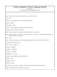 He studied his reflection in the mirror. Freds Glossary Of Rare Tagalog Words Nature