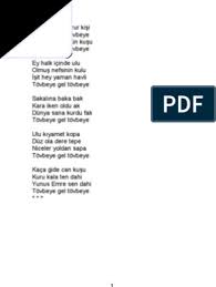 Dunya Ya Magrur Kisi Tovbeye Gel Tovbeye Ucmadan