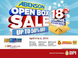Get approved prior to checkout or at the point of sale and enjoy a revolving account with a starting limit between p2,000 up to p10,000. Shop Till You Drop Pinas Abenson Open Box Sale Abenson Is Having Their