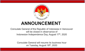Check spelling or type a new query. Annoucement Indonesian Independence Day Holiday 75th