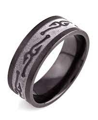 Men S Textured Black Fish Hook Wedding Band Black Zirconium Ring Wedding Rings Expensive Wedding Rings