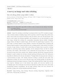 Pdf A Survey On Image And Video Stitching