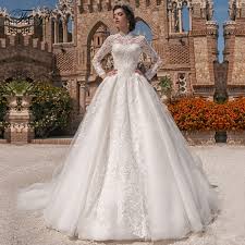 Robes de mariée longue robe de mariage sirène femme tulle avec veste en dentelle. Travel Robe De Mariee En Dentelle Ligne A Col Haut Manches Longues Boutons Avec Appliques Robe De Mariee Chapelle Robe De Mariee Grande Taille Aliexpress