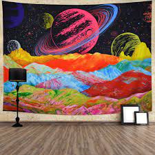 Learn how to create your own galaxy painting! Amazon Com Planet With Mountains Tapestry Colorful Trippy Tapestry Psychedelic Galaxy Space Tapestry Fantasy Universe Tapestry Starry Planets Wall Tapestry For Room W51 2 X H59 1 Everything Else