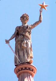 Ever see a closeup of the 'Goddess of Liberty' atop our beautiful state capital in Austin? Sculptured by Elijah E. Myers, she was installed on the capitol dome in February 1888 &