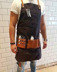 Pin On Professional Barber Pu Leather Apron Barber Hair Cut Cape Salon Hair Cut Apron