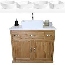 bathroom vanity unit in solid oak