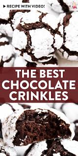 Chewy Chocolate Crinkle Cookies In 2020 Chocolate Crinkle Cookies Recipe Chocolate Crinkle Cookies Easter Desserts Recipes