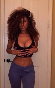 Brazilian beauty with a big booty with curly hair showing her hot ass. Curly Black Hair And Big Tits