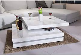 Schlichter, glänzender couchtisch mit großzügiger ablagefläche farbe: Amazon De Deuba Couchtisch Hochglanz Weiss 360 Drehbar Cube Design Modern 80 X 80 Cm Wo Couchtisch Hochglanz Wohnzimmertisch Wohnzimmer Tisch Weiss