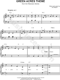 A new york lawyer and his socialite wife buy a farm outside hooterville. Green Acres Theme From Green Acres Sheet Music Easy Piano In C Major Download Print Sku Mn0149419