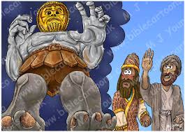 He was troubled, but he stayed asleep. Bible Cartoons Daniel 02 Daniel Interprets The Dream Scene 01 Statue Blue Version