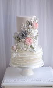 Pretty Ruffles And Pastel Sugar Flowers With Succulents Peonies And Roses Threetierweddingcake Ruffleweddingcake Prettypastel Tortas De Bodas Tortas Bodas