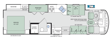 Floor Plans Winsport 34j Bunkhouse And Exterior Kitchen Class A Floor Plans Bunk House How To Plan