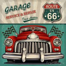 Retro Fashion Car Poster Vector Auto Poster Retro Poster Vintage Schilder