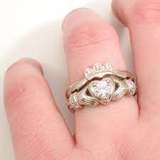 Stacking Claddagh Engagment Wedding Ring Set By Swankmetalsmithing Wedding Ring Sets Claddagh Engagement Ring Celtic Wedding Rings