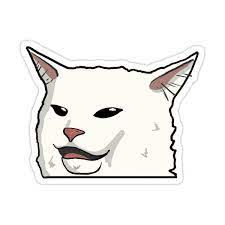 Woman Yelling At Cat Meme Face Sticker Sticker By Cdmike Cat Memes Cat Stickers Face Stickers